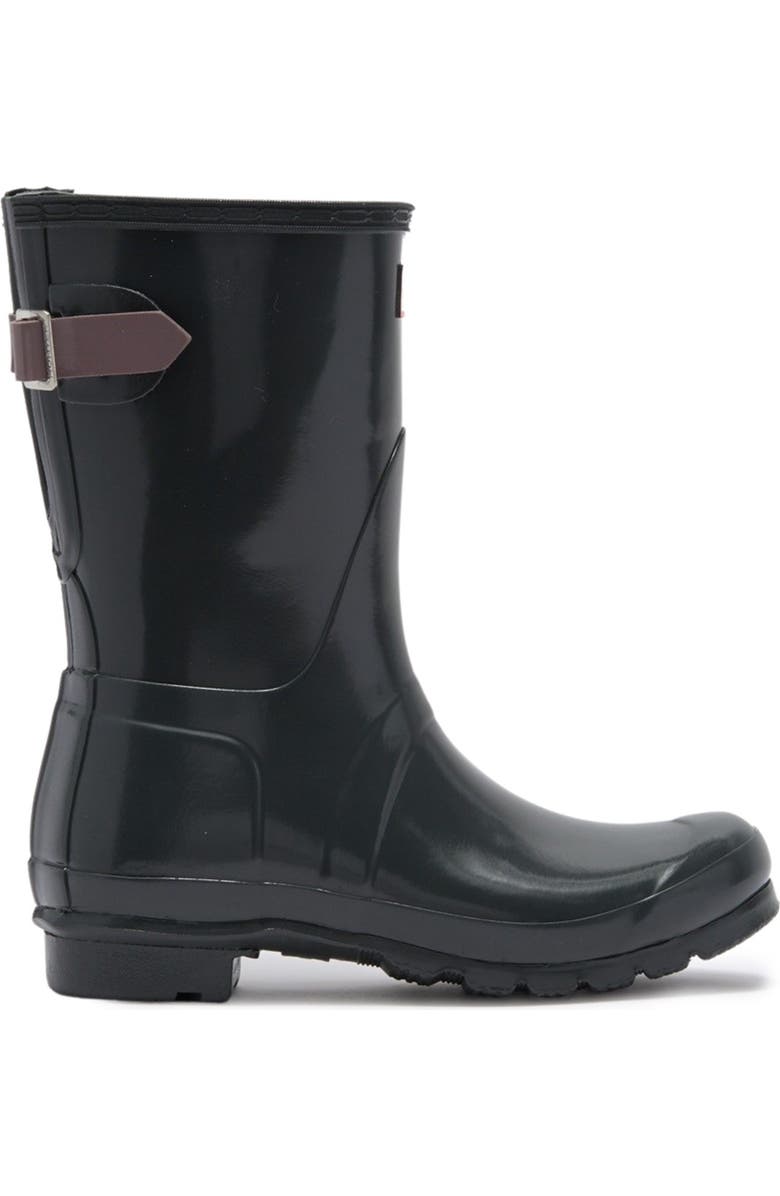 Hunter Original Short Adjustable Back Gloss Waterproof Rain Boot, Alternate, color,