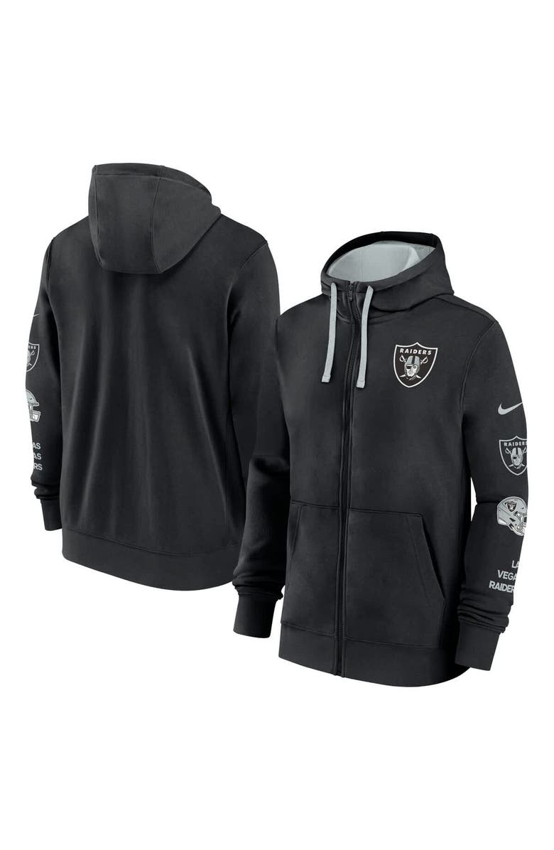 Nike Men's Nike Black Las Vegas Raiders Club Full-Zip Hoodie Jacket, Main, color, 