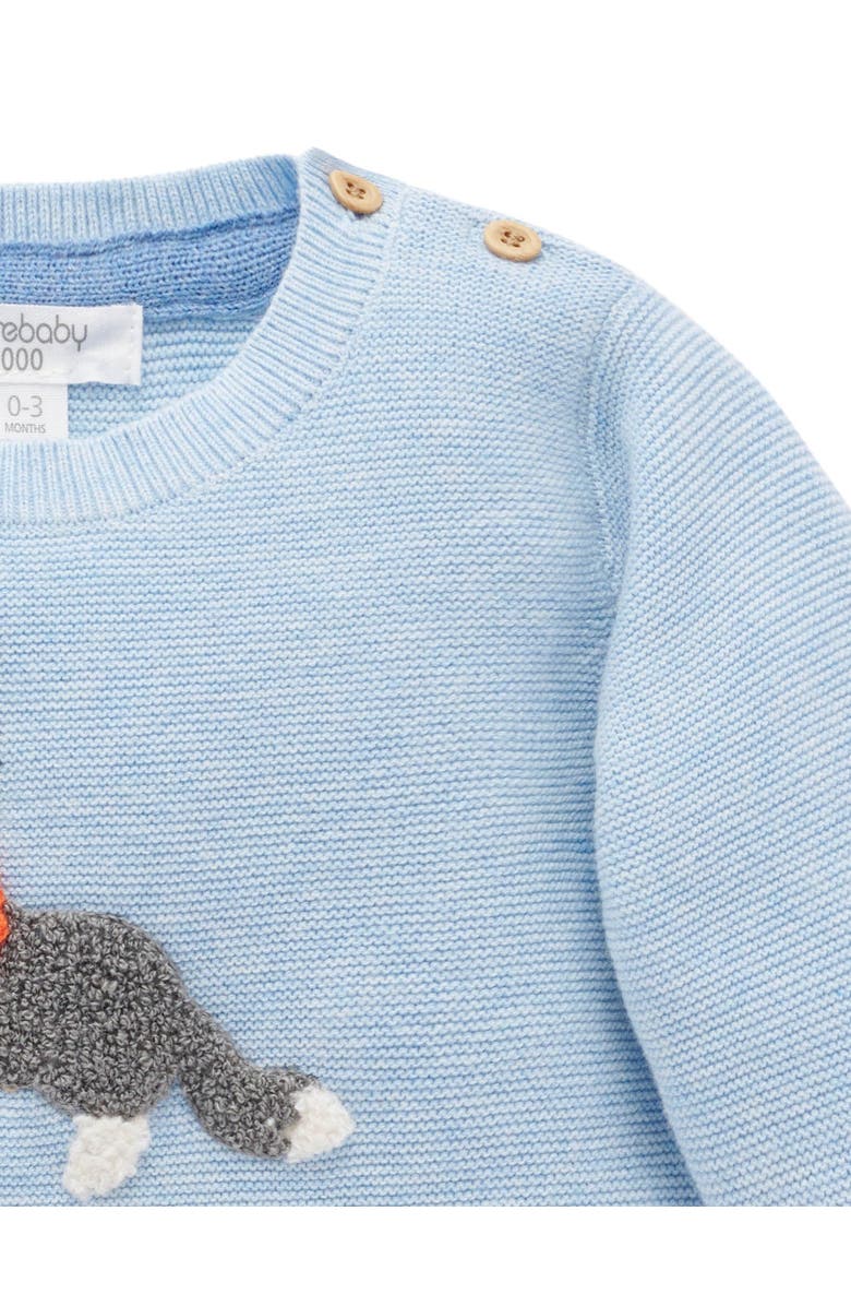 Purebaby On The Farm Sweater, Alternate, color, Country Air Melange Blue Dog