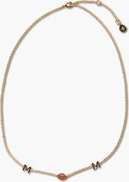 Nickel & Suede Football Mom Necklace
