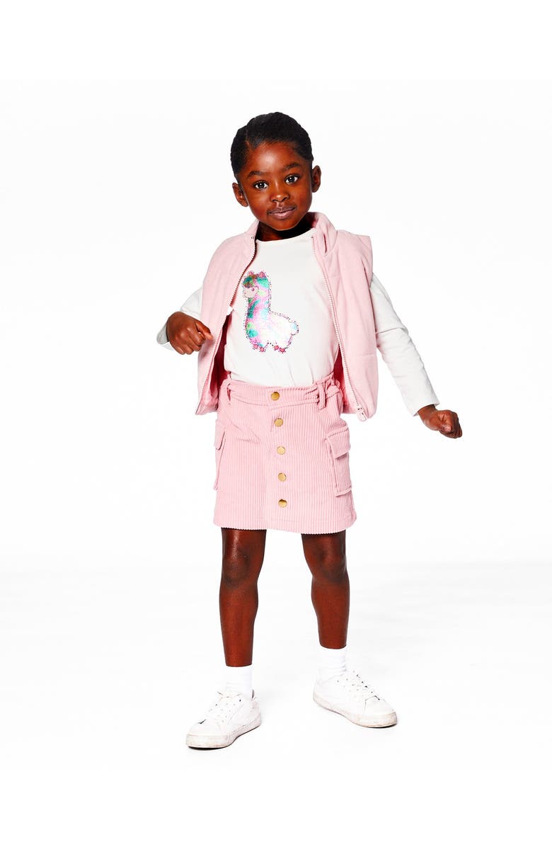 Deux par Deux Organic Cotton T-Shirt with Llama, Alternate, color, Off-White