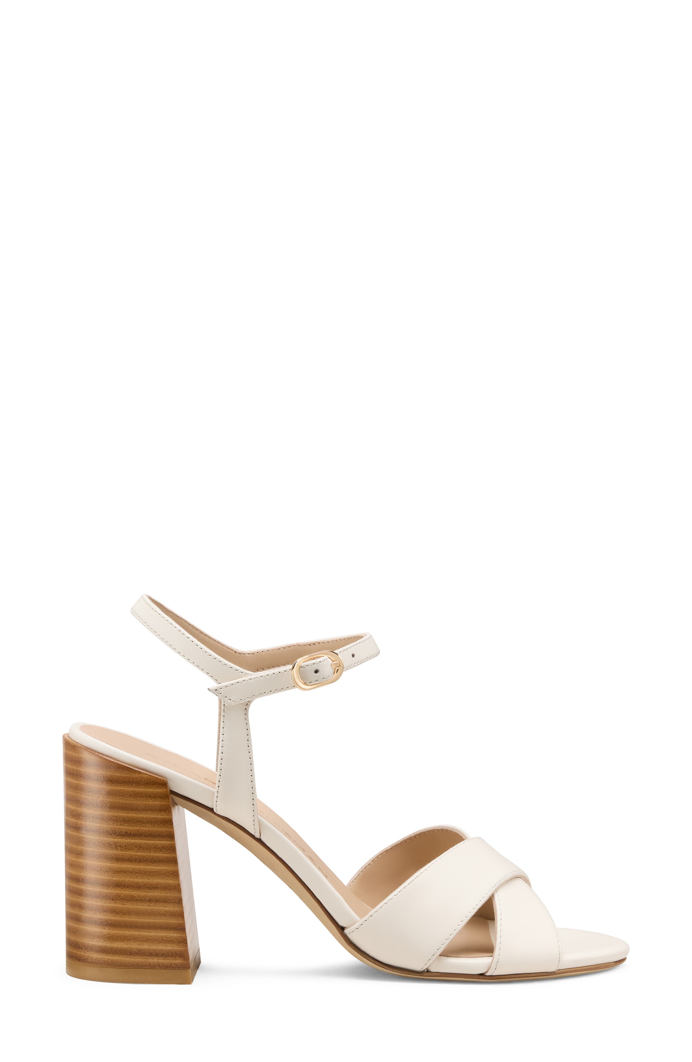 Stuart Weitzman Alyssa Ankle Strap Sandal, Alternate, color, Cream/ New Camel