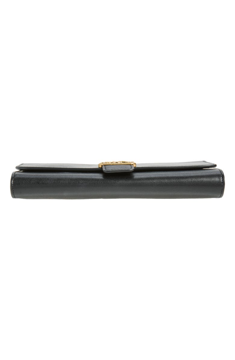 Burberry Rider Leather Wallet on a Chain, Alternate, color, Black