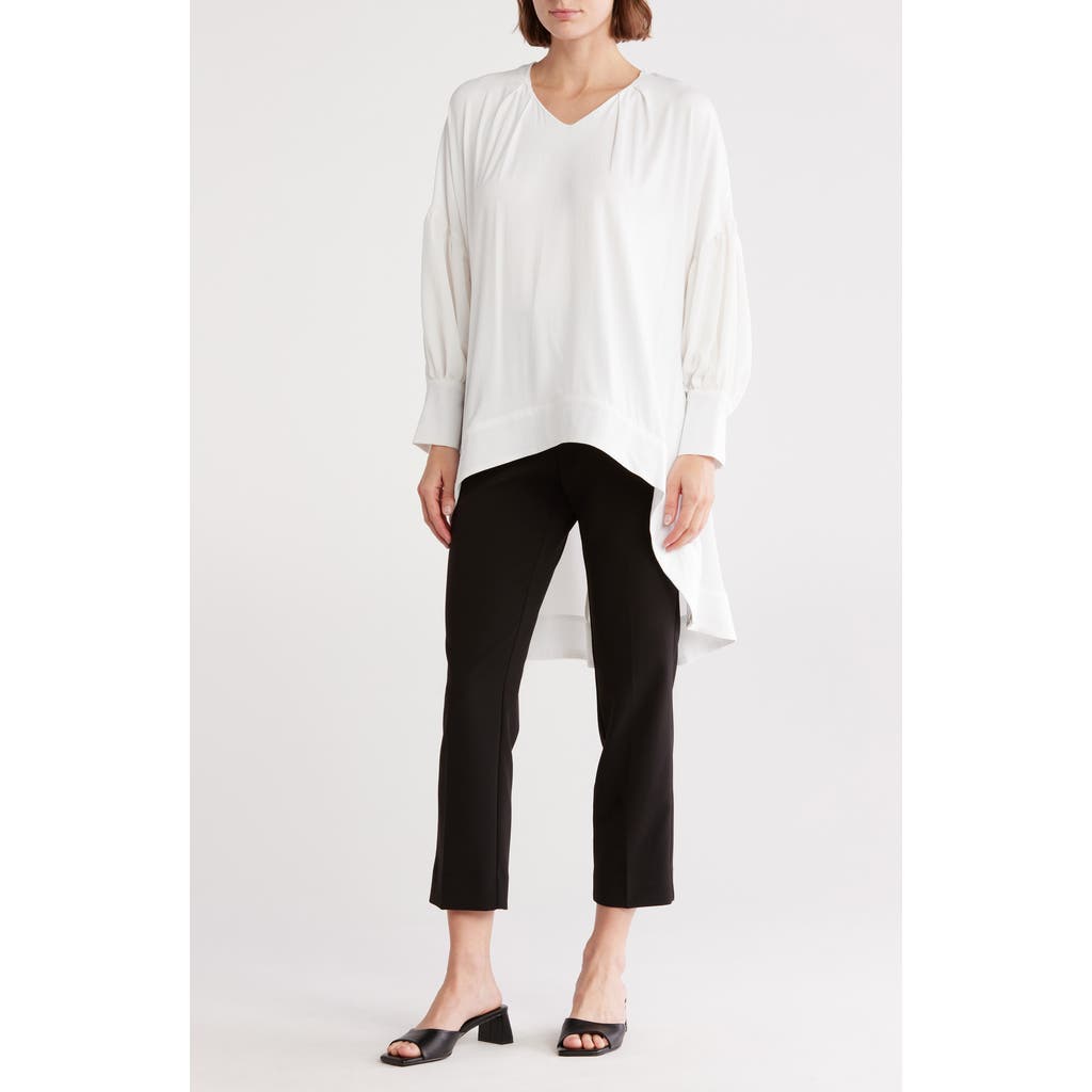 Patrizia Luca Oversize V-neck Top In White
