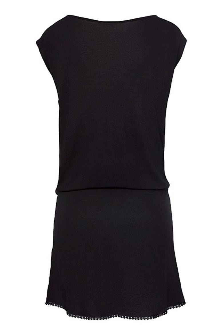 Women's Crochet Hem Dress, Alternate, color, Black