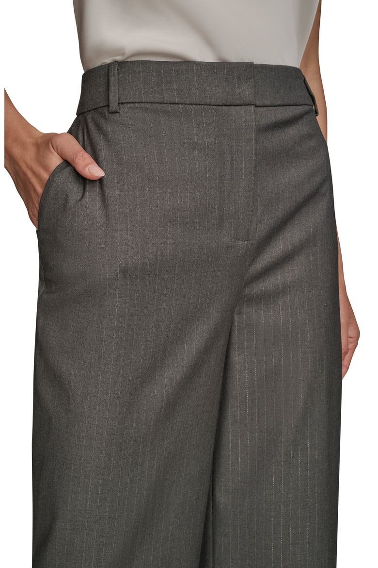 Flat Front Pinstripe Pants, Alternate, color, GREY/ SILVER