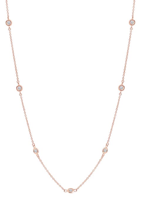 Cubic Zirconia Bezel Necklace