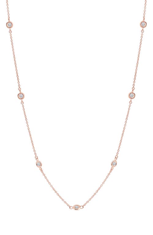 Crislu Cubic Zirconia Bezel Necklace In Gold