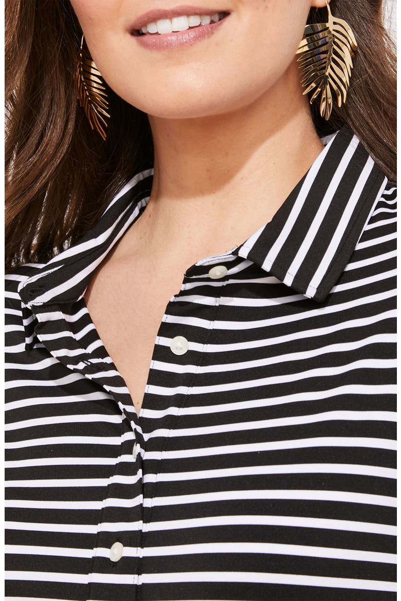 Sankaty Margo Stripe Shirtdress, Alternate, color, JET BLACK
