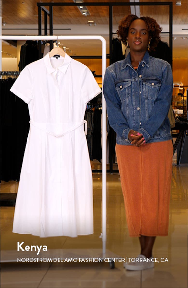 Belted Cotton Blend Shirtdress, sales video thumbnail