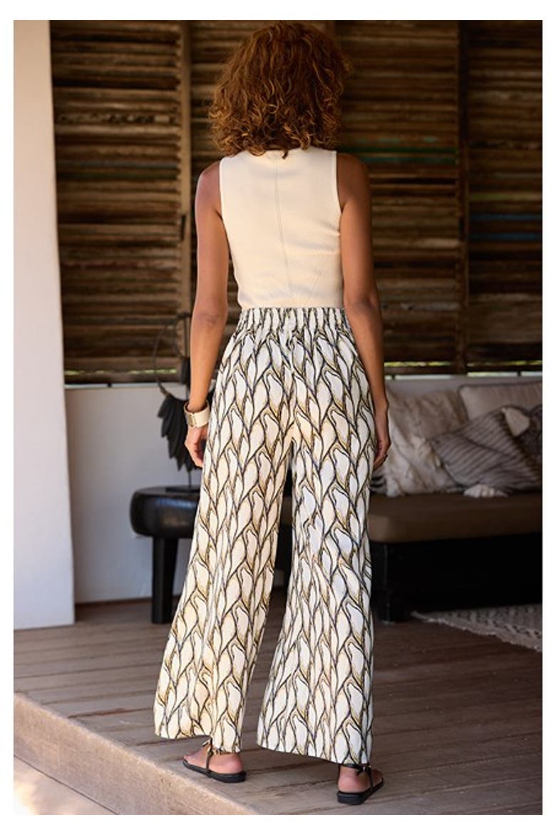 Women's Print Wide Leg Pants, Alternate, color, Beige-Khaki