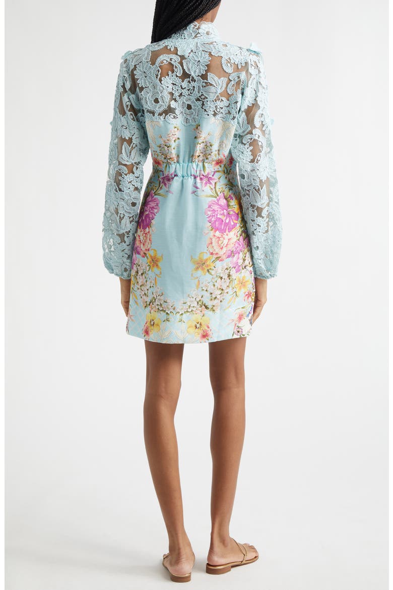 Bazaar Blooms Long Sleeve Linen & Silk Shirtdress, Alternate, color, BAZAAR BLOOMS