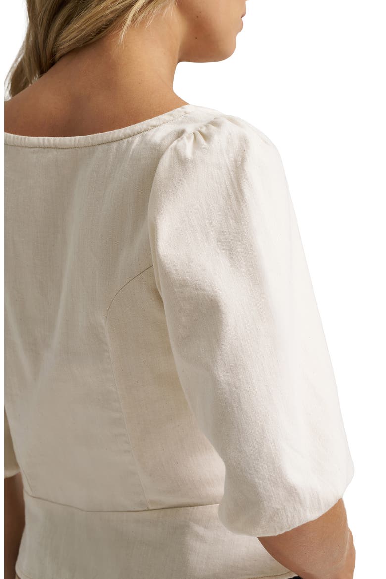 Puff Sleeve Corset Top, Alternate, color, EGRET