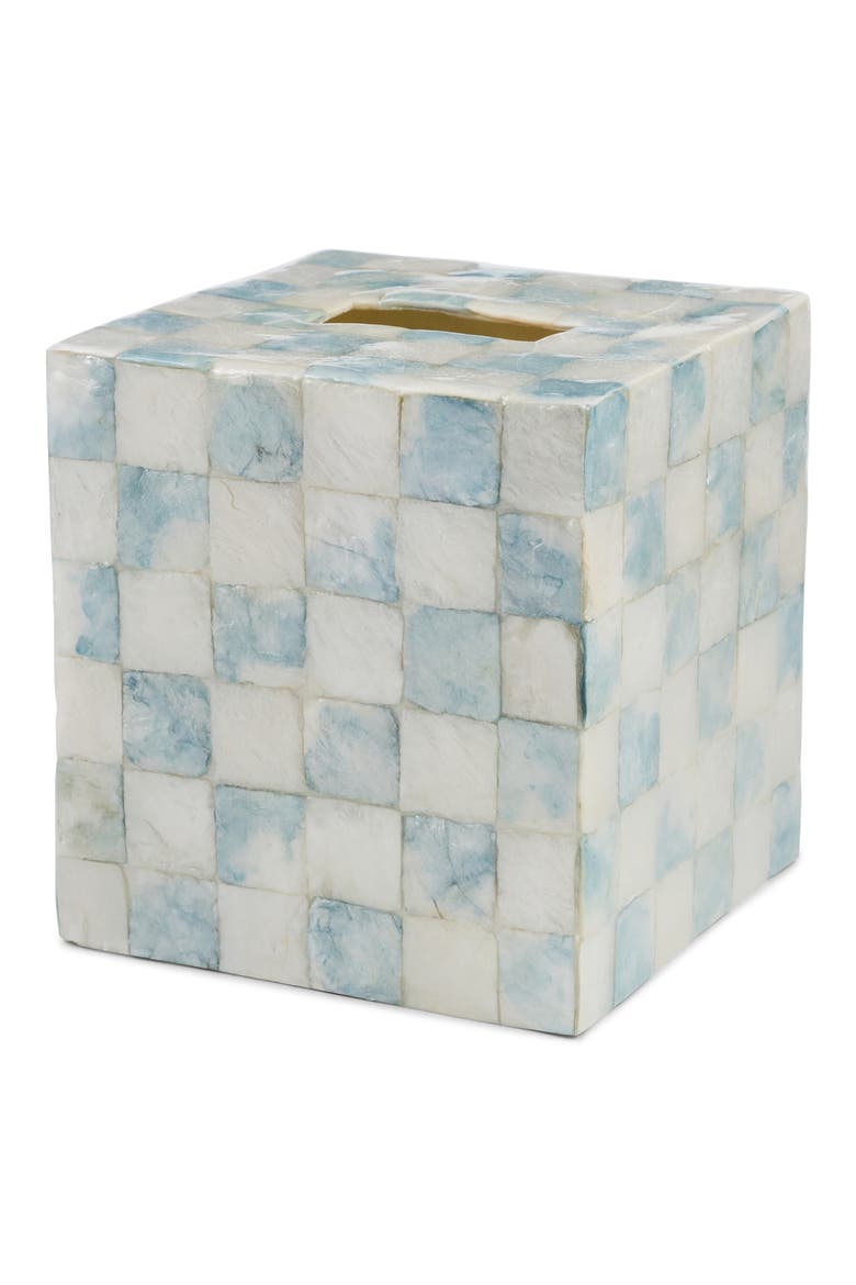 Violet Check Boutique Tissue Box Cover, Alternate, color, BLUE