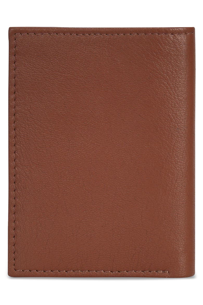 Onyx Leather RFID Vertical Slim Wallet, Alternate, color, BROWN