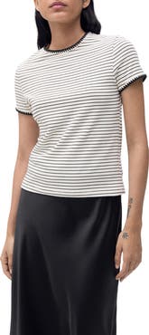 MANGO Contrast Stitch Trim T-Shirt