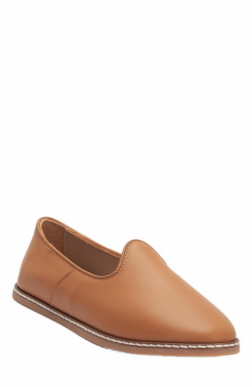 Epilogue Shoes Dalya Leather Slip On Flats in Cognac Brown Leather  product