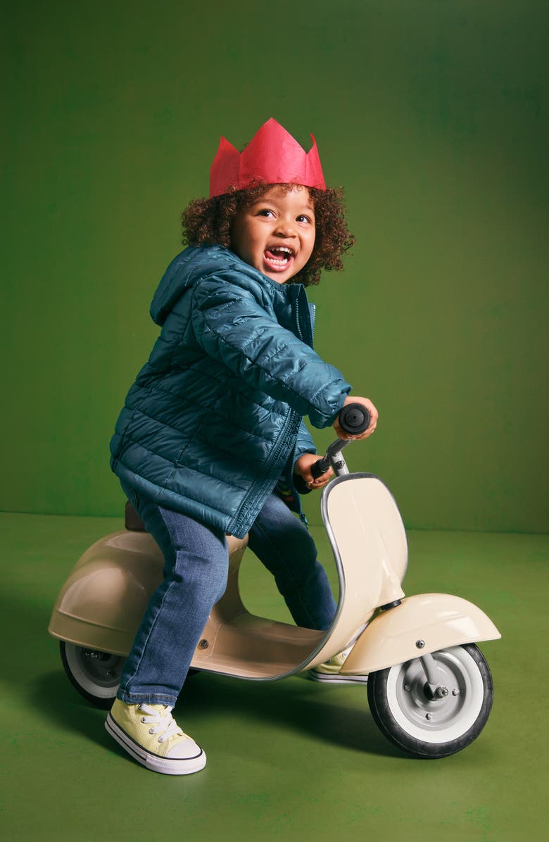 Primary Kids' Lightweight Water Repellent Puffer Jacket, Alternate, color, Black