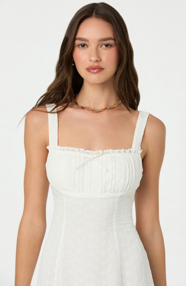 ASTR the Label Eyelet Milkmaid Minidress, Alternate, color, White