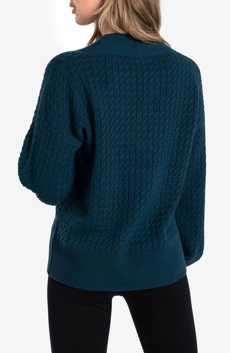 Lole Camille Cable Knit Sweater, Alternate, color, Bb56 - Fjord Blue Heather