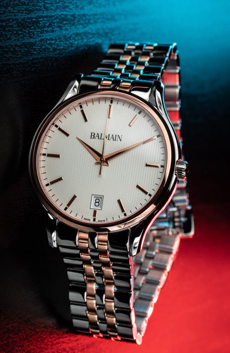 BALMAIN WATCHES Beleganza Gent Two-Tone Bracelet Watch, 40mm, Alternate, color, Stainless Steel/ Rose Gold