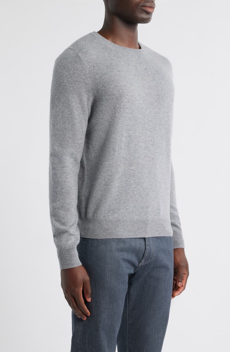 Nordstrom Cashmere Crewneck Sweater, Alternate, color, Grey December Heather