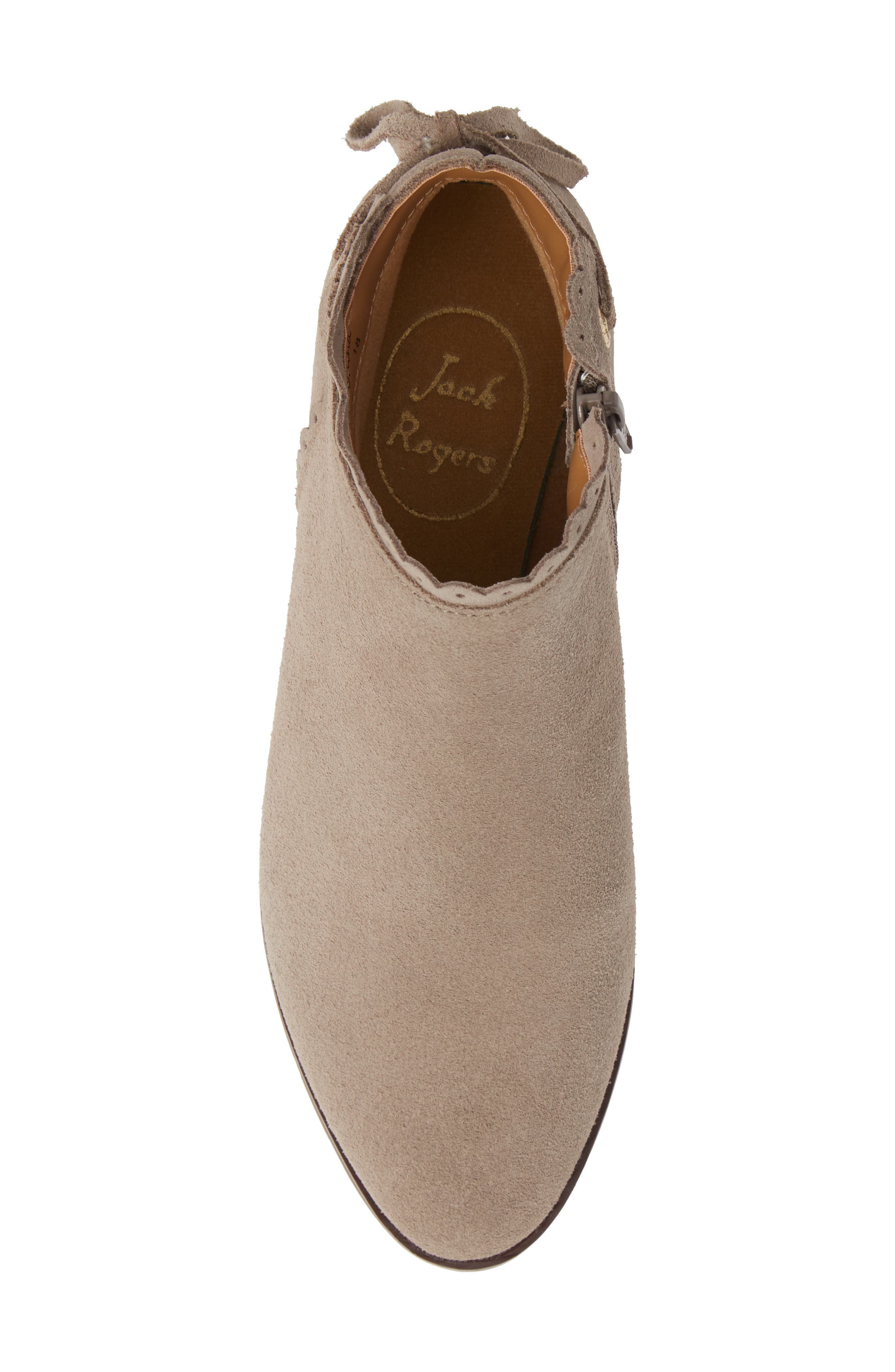 Scalloped Ankle Bootie, Alternate, color, DOVE GREY SUEDE