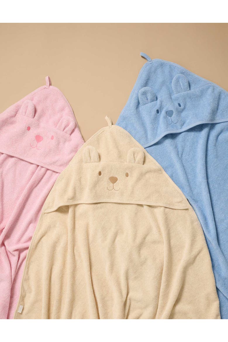 Bear Hooded Towel, Alternate, color, Pale Blue Melange