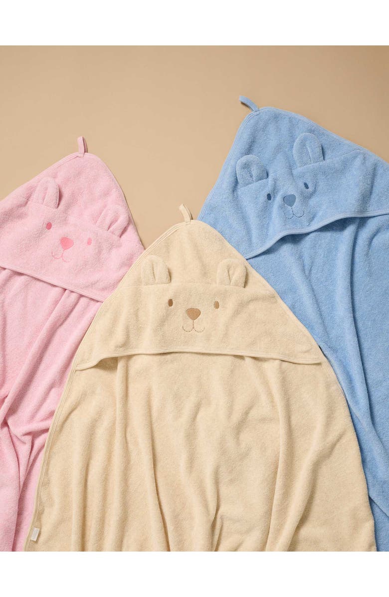 Purebaby Bear Hooded Towel, Alternate, color, Pale Blue Melange