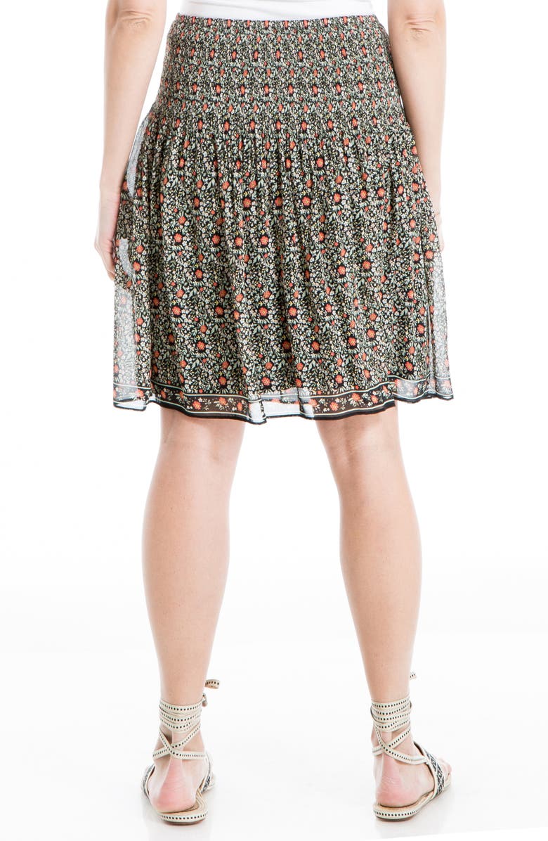MAX STUDIO Short Printed Pleated Skirt, Alternate, color,