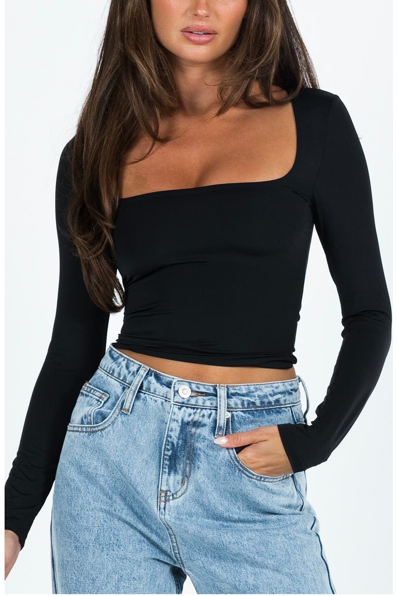 Back in Time Long Sleeve Top, Main, color, BLACK