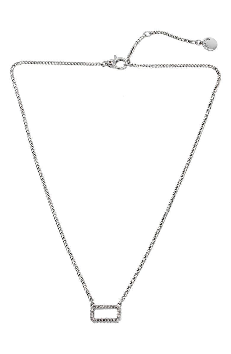 AllSaints Geo Crystal Pendant Necklace, Main, color,