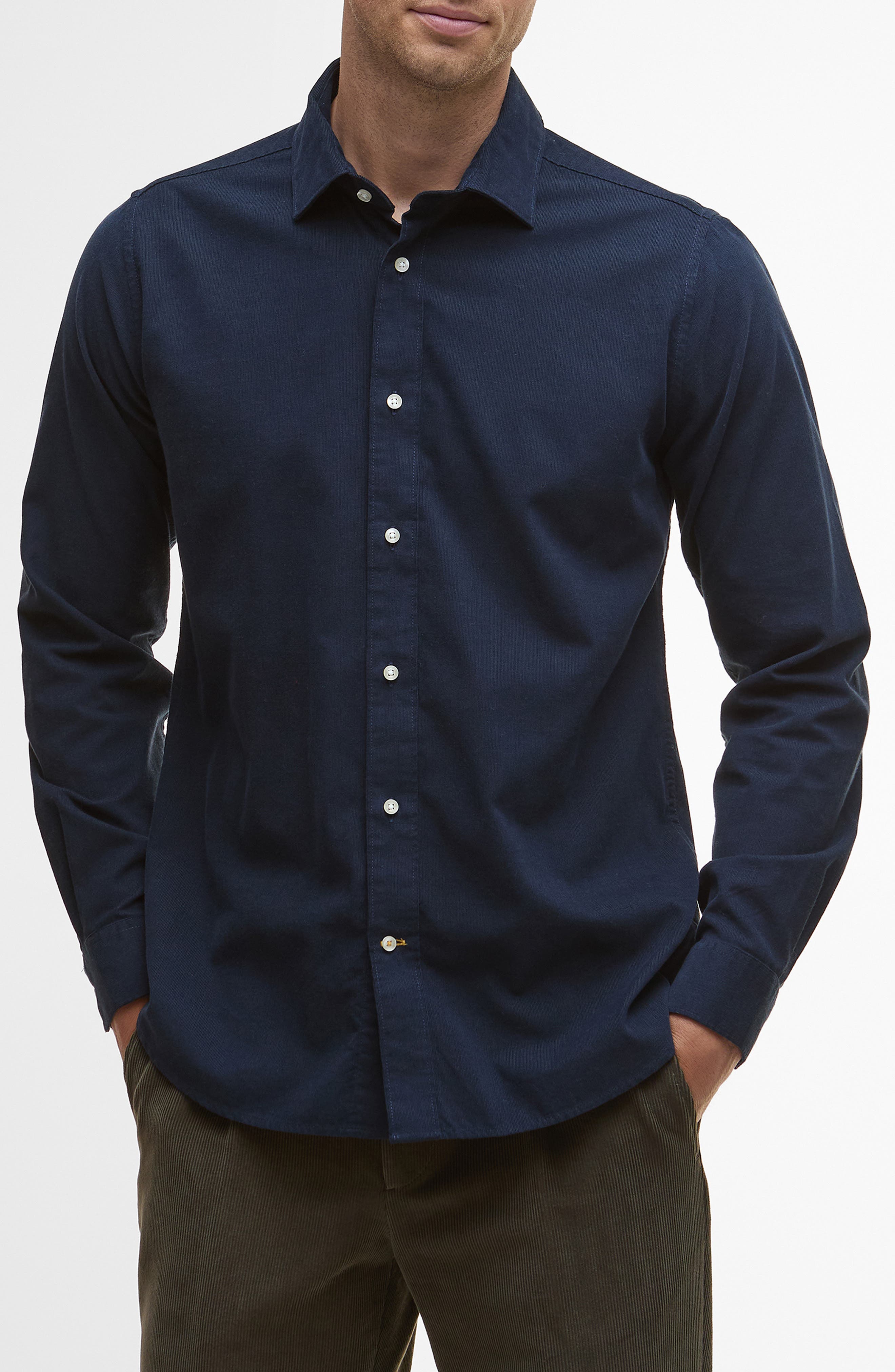 Runnymede Tailored Fit Micro Corduroy Shirt