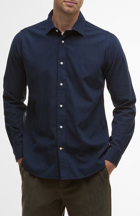 Runnymede Tailored Fit Micro Corduroy Shirt