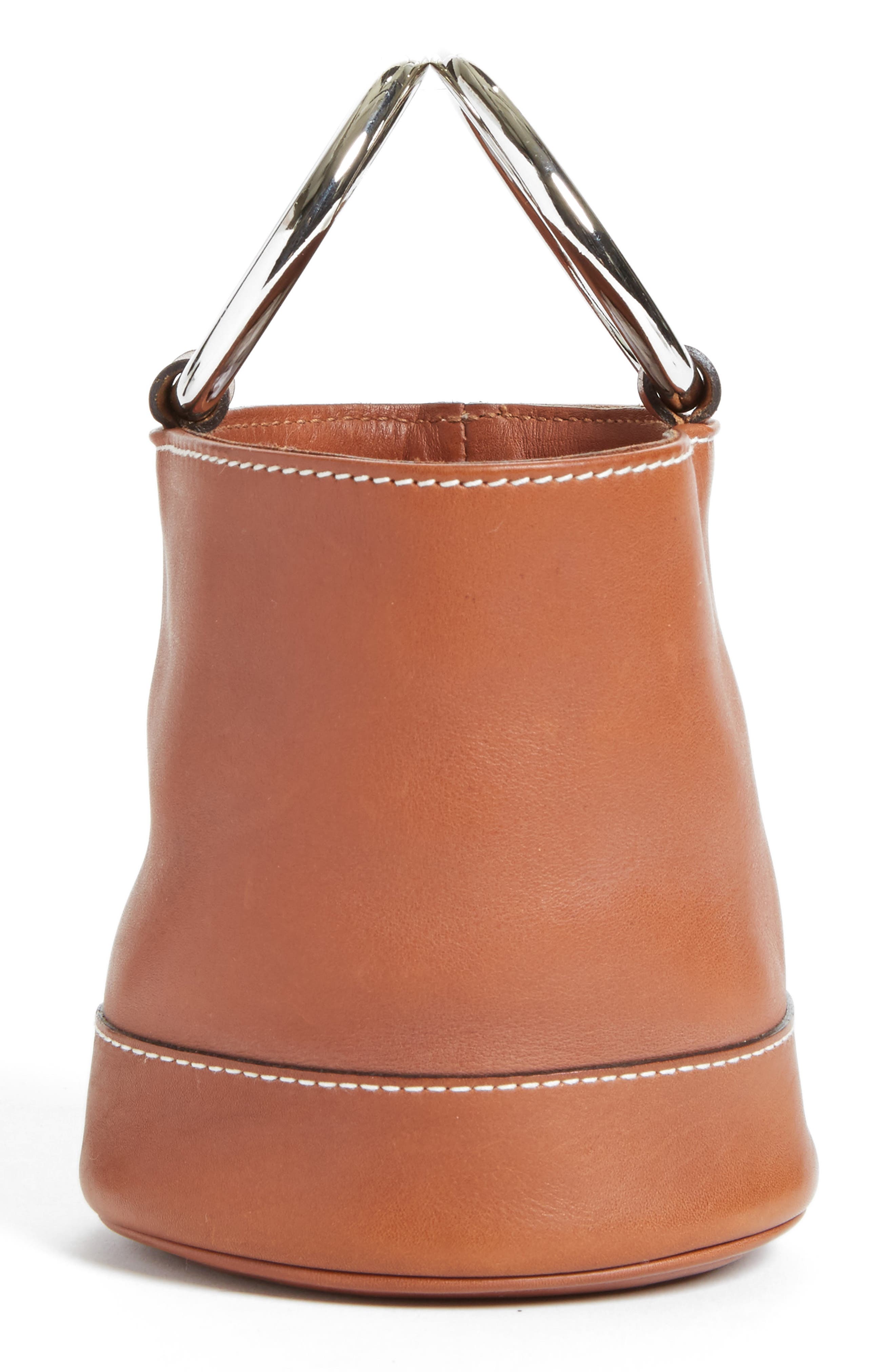 Bonsai Pebbled Leather Bucket Bag, Alternate, color, TAN