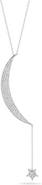 SPHERA MILANO 14k Gold Over Silver Moon & Star Pavé Necklace