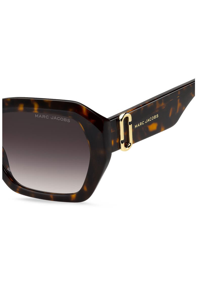 55mm Square Geomatric Sunglasses, Alternate, color, HAVANA/ BURGUNDY