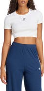 adidas Originals Essentials Trefoil Logo Crop Rib T-Shirt