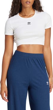 adidas Originals Essentials Trefoil Logo Crop Rib T-Shirt