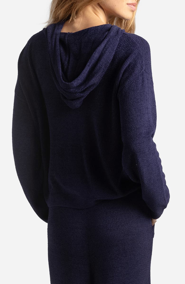 Sunday Citizen Open Knit Hoodie, Alternate, color, Maritime Blue