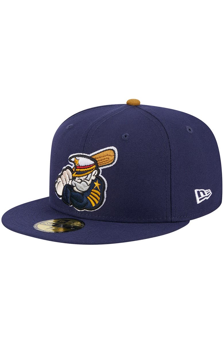 New Era Men's New Era Navy Lake County Captains Theme Nights 20th Anniversary Alternate 1 59FIFTY Fitted Hat, Main, color, 