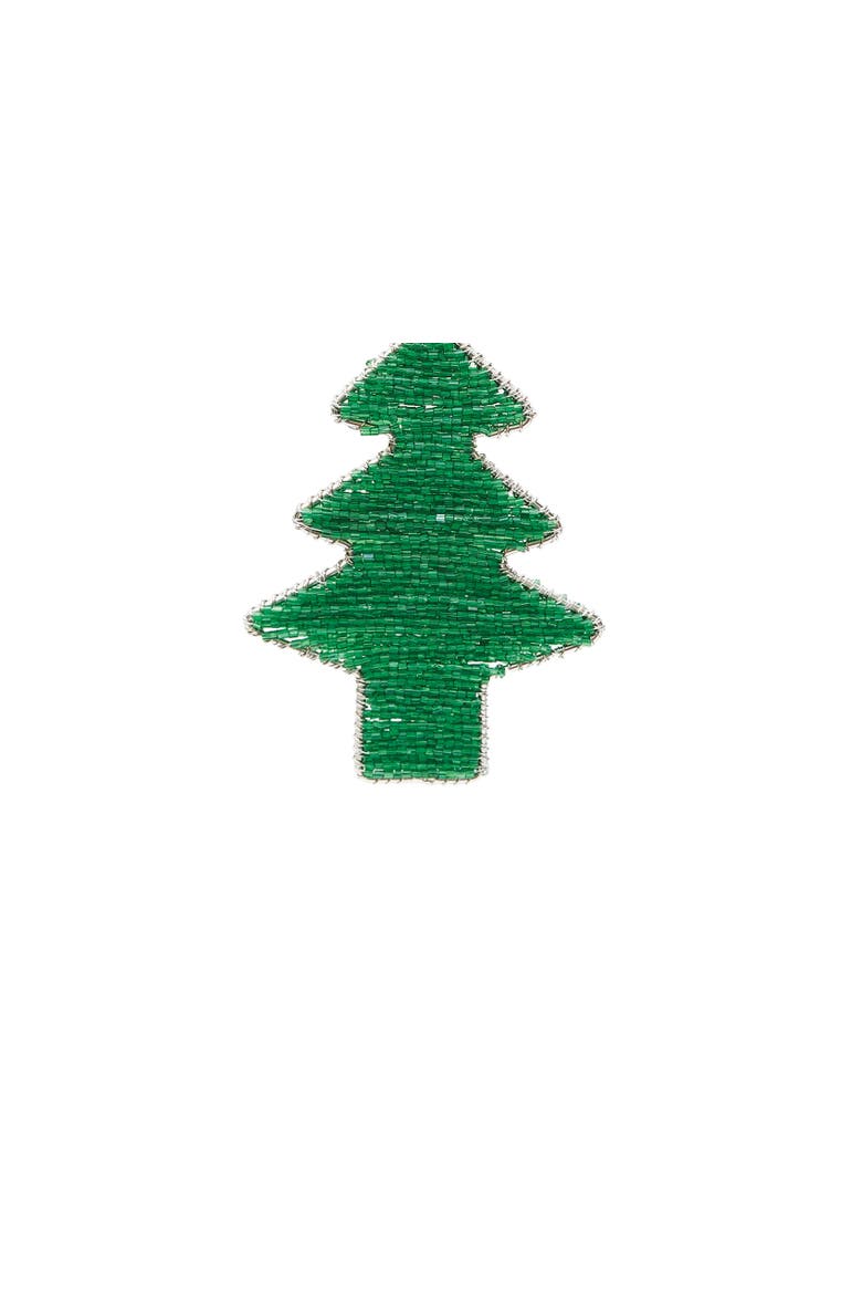 Beaded Tree Ornament, Alternate, color, Green