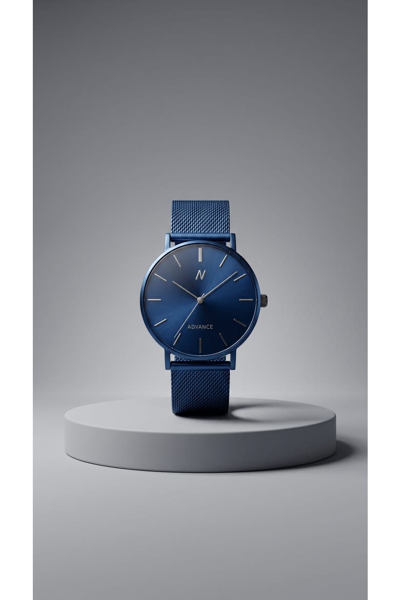 Advance Midnight Blue Mesh Bracelet Watch, 36MM, Main, color, Midnight Blue