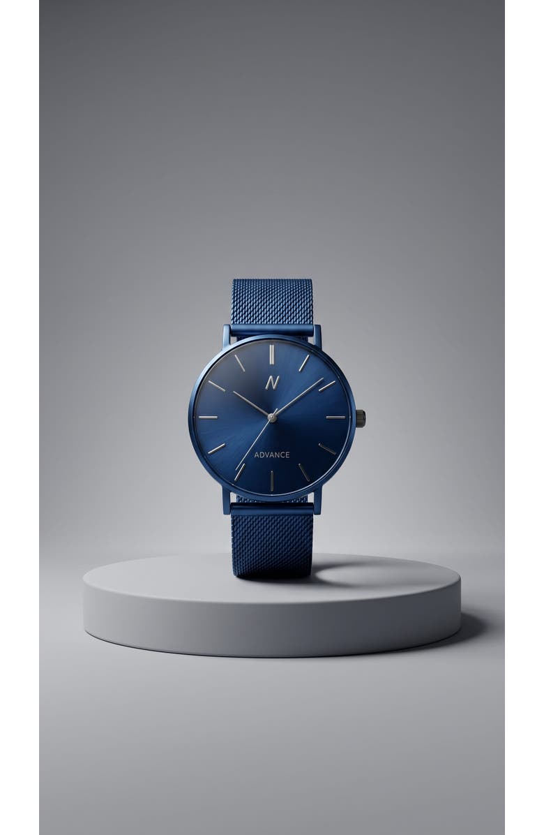 NCMPRBL Advance Midnight Blue Mesh Bracelet Watch, 36MM, Main, color, Midnight Blue