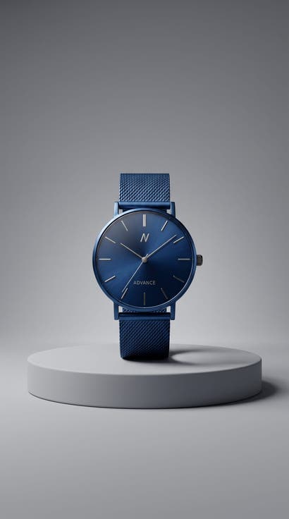 Advance Midnight Blue Mesh Bracelet Watch, 36MM