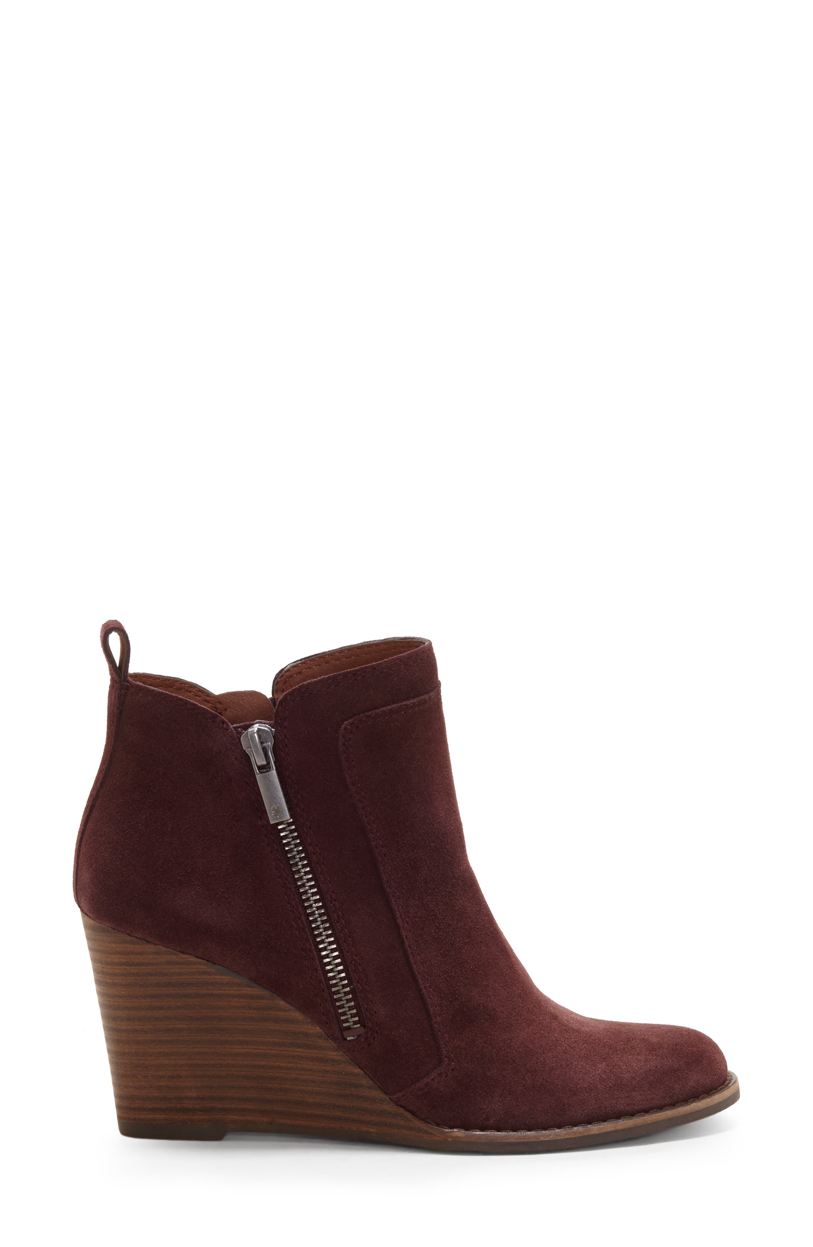 Yahir Wedge Bootie, Alternate, color, RAISIN SUEDE