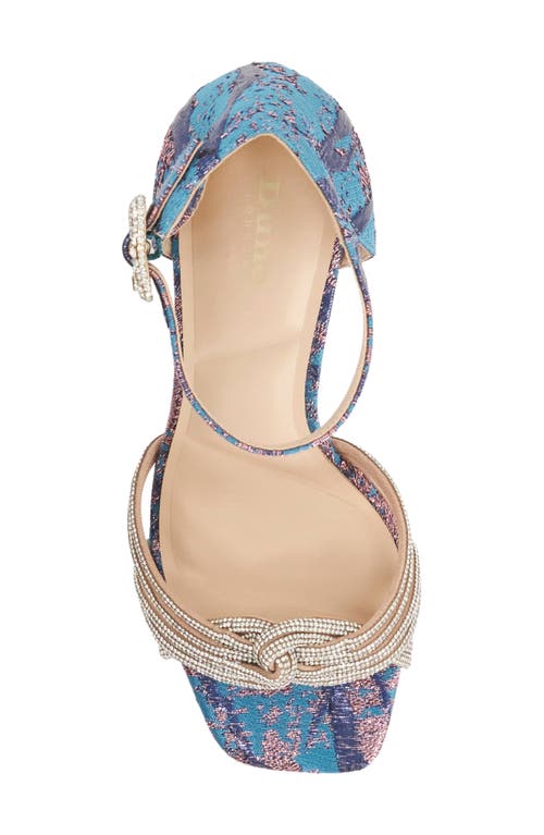 Dune London Mirror Ankle Strap Sandal In Blue