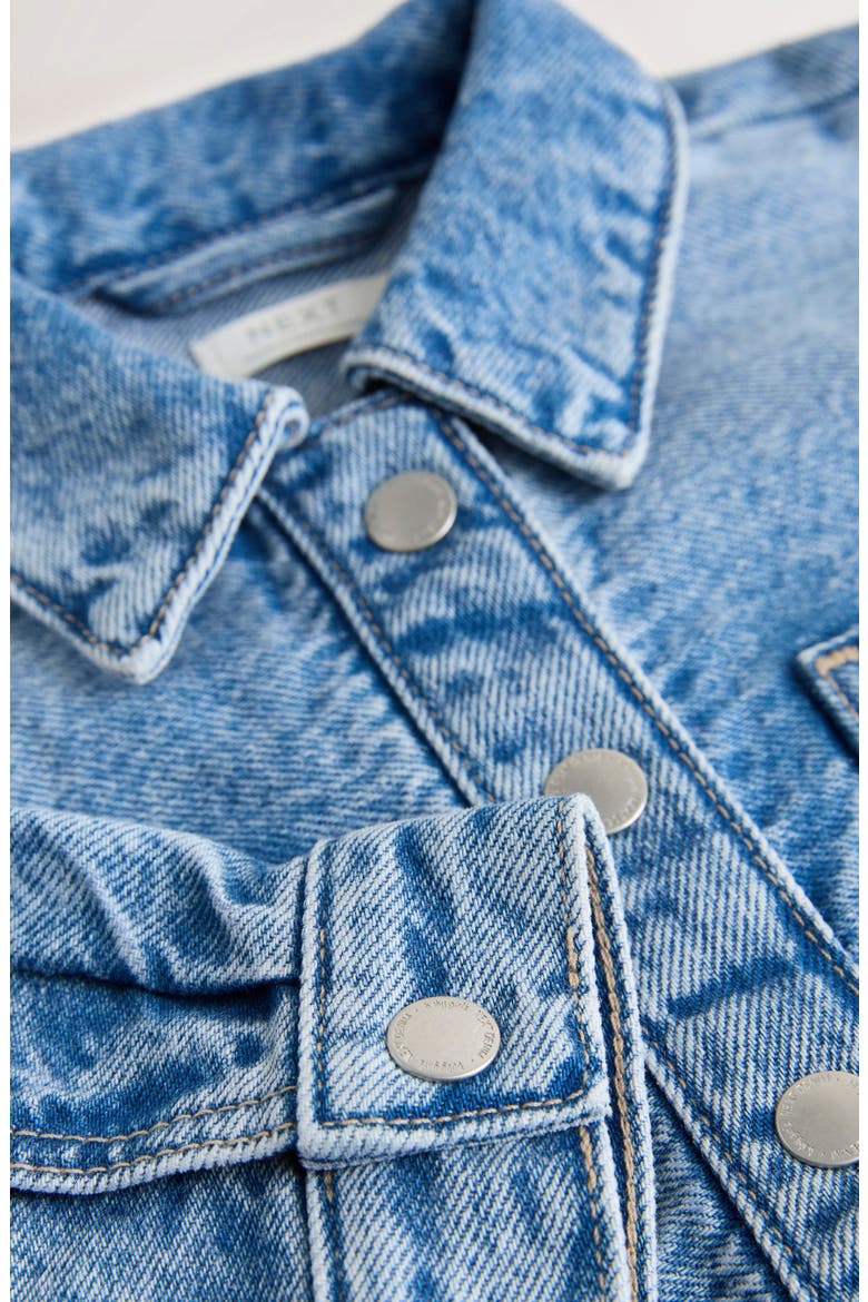 Kids' Embroidered Denim Jacket & Stripe Pants Set, Alternate, color, BLUE