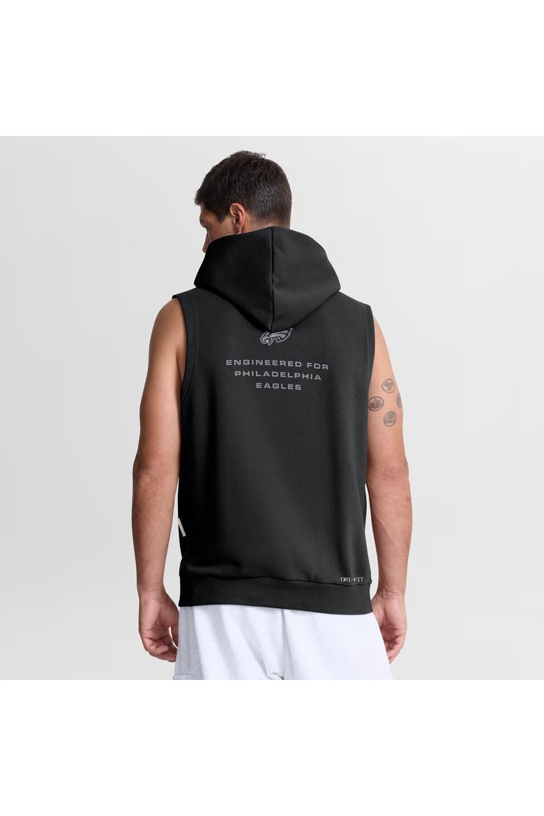 Men's Nike Black Philadelphia Eagles Sideline Standard Issue Dri-FIT Sleeveless Hoodie, Alternate, color, Black