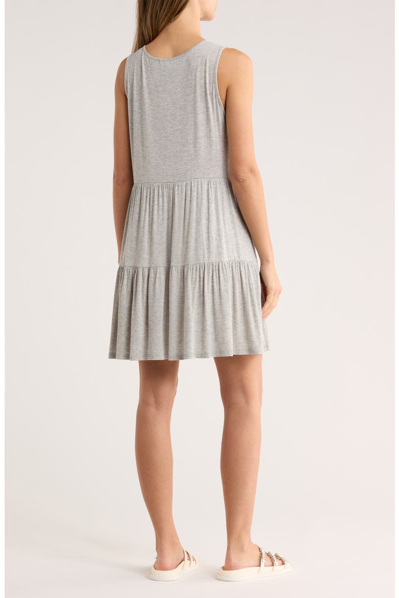 Sleeveless Tiered Dress, Alternate, color, HEATHER GREY